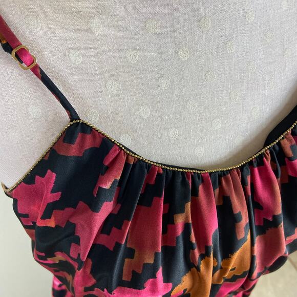 Lavender Brown Houndstooth Maxi Dress Size S Red‎ Black Long Sleeveless - Picture 2 of 12